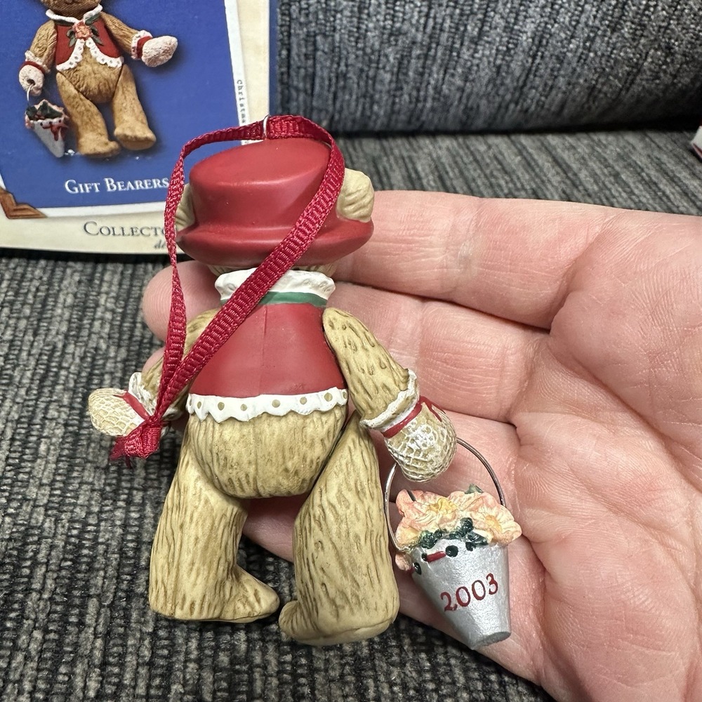 5 LOT Hallmark & Russ Bears Keepsake Christmas Ornament Gift Bearers Series - Picture 7 of 15